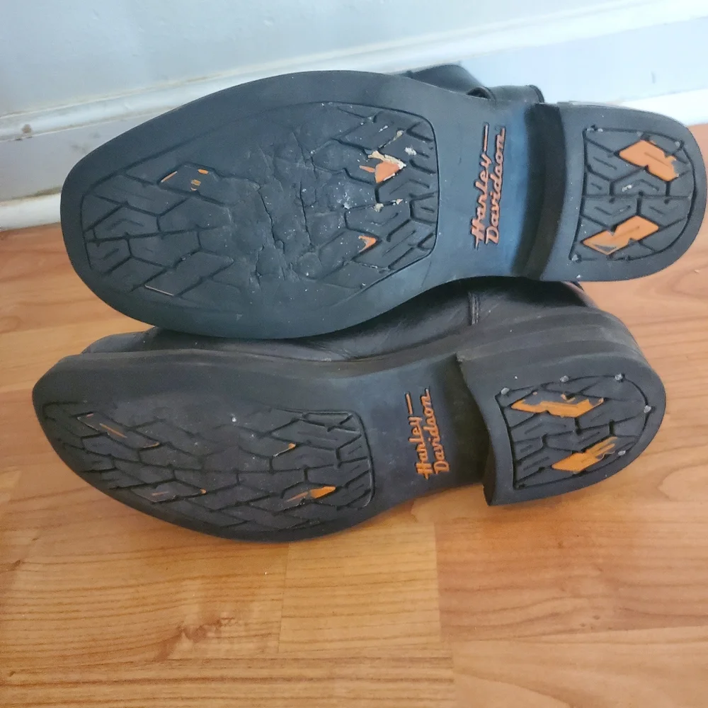 Harley Davidson D96149 Mens Black Leather Motorcycle Boots 10M - Picture 9 of 9